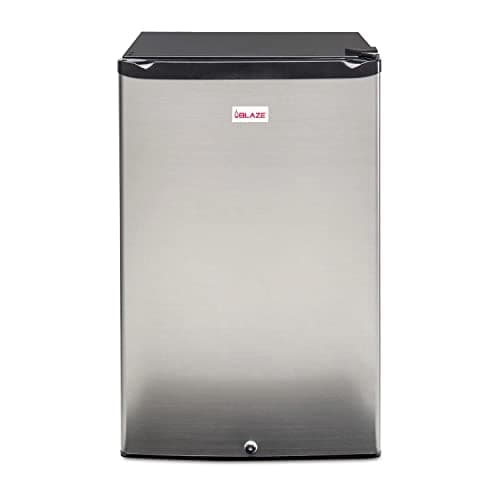 Blaze 20‑Inch Outdoor Rated Compact Refrigerator | 4.4 Cu Ft Stainless Steel Fridge with LED Lighting, Dial Thermostat, Reversible Door & Recessed Handle | BLZ‑SSRF‑126