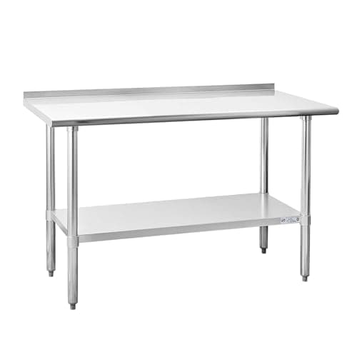 Hally Stainless Steel Table for Prep & Work 24" x 60" with Backsplash NSF