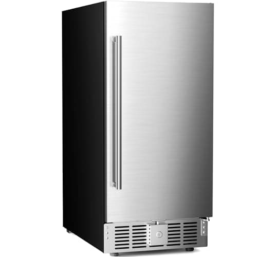 Antarctic Star 15 Inch Undercounter Beverage Refrigerator, 135 Can Built-in or Freestanding Compact Beverage Cooler with Stainless Steel Door, Outdoor Refrigerator for Patio Home Kitchen