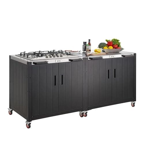Feasto Outdoor Kitchen,Modular Outdoor Kitchen Island with Storage