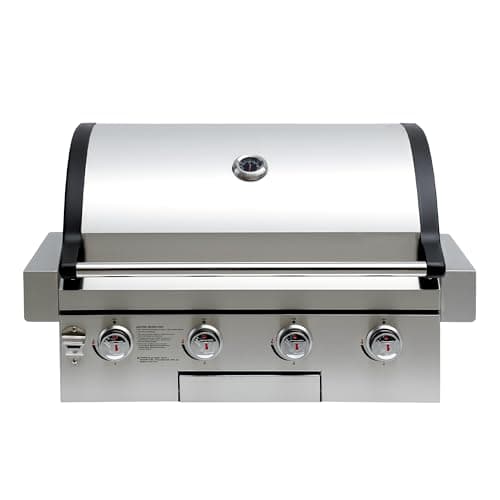 Flintex 30 Inch Built-in BBQ Gas Grill (NG/LPG Convertible), 4-Burner Outdoor Kitchen Gas/Propane Grill with Griddle Combo, Stainless Steel Built-in Outdoor BBQ Grill for Outdoor Kitchen