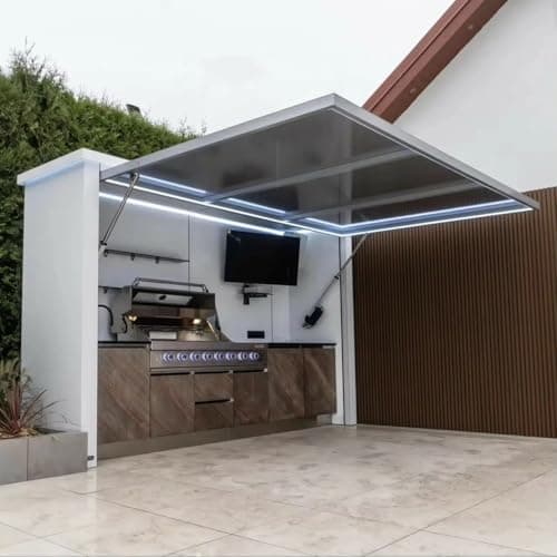 Prefab Outdoor Kitchen Pod – Stainless Steel BBQ Grill Cabinet, Modular Weatherproof Garden & Patio Cooking Station for Family BBQ, Summer Entertaining and Coastal Areas