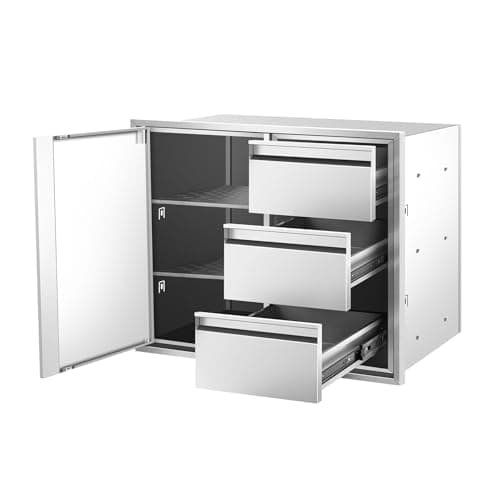 POPMOON Outdoor Kitchen Drawer Combo 28"x22"x19.5"Triple Drawers