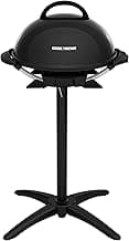 George Foreman Indoor/Outdoor Electric Patio Grill, 15-Serving, Removable Stand, Black