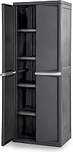 Sterilite 4 Shelf Cabinet, Heavy Duty Plastic Storage Unit