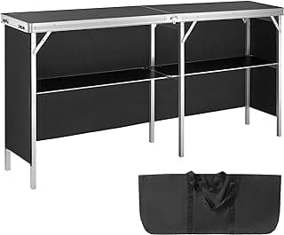 VEVOR Extra Long Folding Portable Bar Tradeshow Podium Table for Indoor, Outdoor, Party