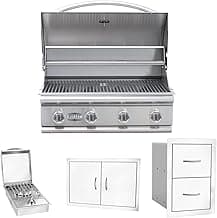 Bullet by Bull Stainless Steel Outdoor Kitchen Grill Set, Built-In Natural Gas