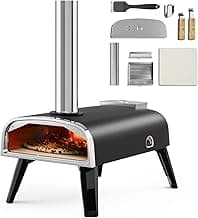 Pizza Oven Outdoor 12" Wood Fired Pellet Pizza Stove, Portable Stainless Steel