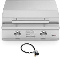 Stanbroil 28-Inch Premium Built-In Liquid Propane Griddle for Outdoor Kitchen Grill, Durable Stainless Steel 2-Burner Flat Top