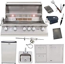 Lion 40-Inch Natural Gas Grill with Refrigerator and Door Combo and Drop-In Sink