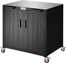 Outdoor Grill Cart with Storage Cabinet and Stainless Steel Top, 35-Inch Grill Station with Door