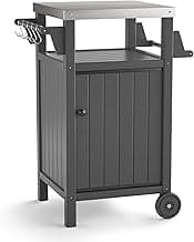 KORVOS Kitchen Portable Outdoor Grill Cart with Stainless Steel Top and Rolling Wheels