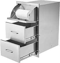 VEVOR Outdoor Kitchen Drawers 17W x 30H x 21D Inch, Stainless Steel Double Access Drawers