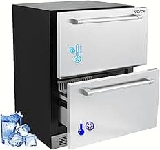 VEVOR 24 Inch Undercounter Refrigerator, 2 Drawer 4.87 Cu.ft., Waterproof