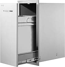 VEVOR Pull-Out Trash Drawer 13.4" Stainless Steel Roll-Out Trash Bin Pull-Out Tray Outdoor Kitchen