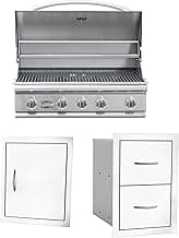 Bullet by Bull Stainless Steel Outdoor Kitchen Grill Set, Natural Gas BBQ Island Bundle
