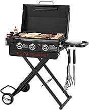Royal Gourmet PD3001 3-Burner Propane Gas Griddle with Collapsible Stand, 23-Inch Portable
