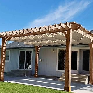 Patio 3'W x 16'L Waterproof Pergola Shade Cover Retractable Canopy Replacement