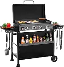 Royal Gourmet PD4001 4 Burner Propane Gas Griddle with Removable Standing Cart, Flat Top