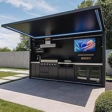 Stainless Steel Outdoor Kitchen Island, Built-in Grill, Sink, Storage Cabinet for Patio