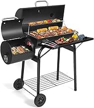 Charcoal Grill Offset Smoker: Barrel BBQ Grill and Smokers Combo for Outdoor Camping