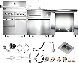 BODEGA Stainless Steel Outdoor Kitchen Sinks Cabinet and Refrigerator Combo, 30 Inch