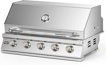 Hygrill STD Series 40-Inch Built In Grill, Stainless Steel 5-Burner Grill Head, 70,000 BTU