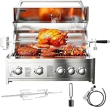 BODEGA 5 Burner Built In Gas Grill, Stainless Steel 30 Inch Propane Grill with Rear Burner, 58000 BTU