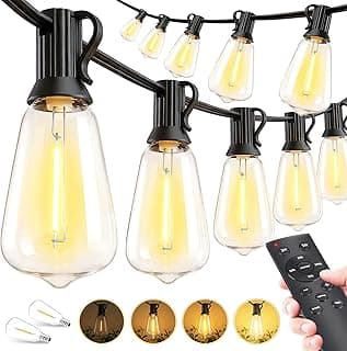 Outdoor Lights String 100ft LED Waterproof ST38 Shatterproof Edison Bulb