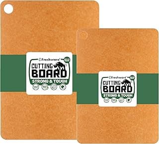 Freshware Wood Cutting Boards for Kitchen, Dishwasher Safe, Set of 2