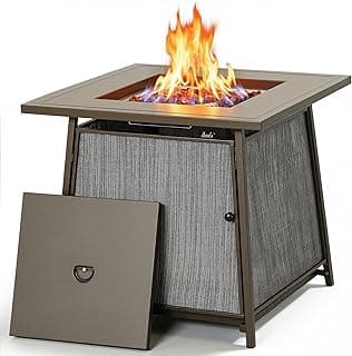 BALI OUTDOORS 50,000 BTU Propane Fire Pit 28 Inch Square Gas Firepits